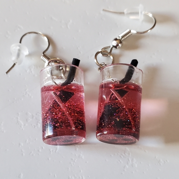 Glitter Drink Dangle Earring - Picture 9 of 12